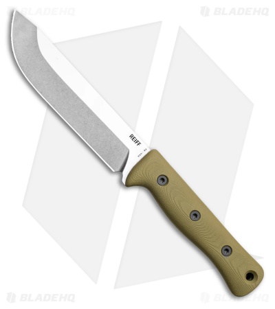 Reiff Knives F6 Leuku Survival Knife OD Green G-10 Leather (6