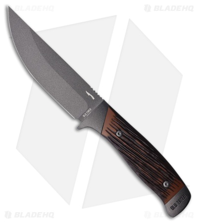 Old Timer Frontier Fixed Blade Knife Luxewood Composite (5" Gray) 131OTF