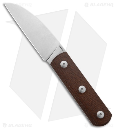 StraightLine EDC Ally Fixed Blade Knife Brown Burlap Micarta (2.7