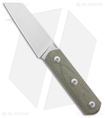StraightLine EDC Erny Fixed Blade Knife Green Canvas Micarta (2.7
