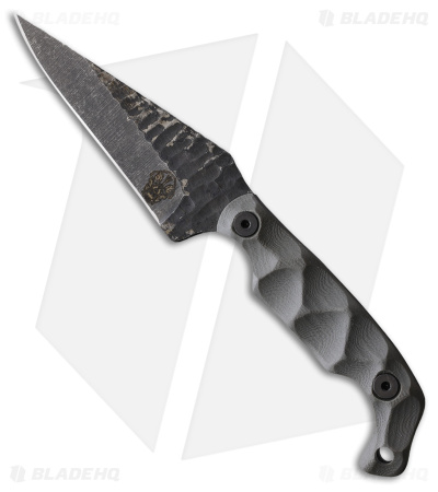 Stroup Knives Bravo 5 Wharncliffe Fixed Blade Knife Gray G-10 (3.5" Acid Wash)