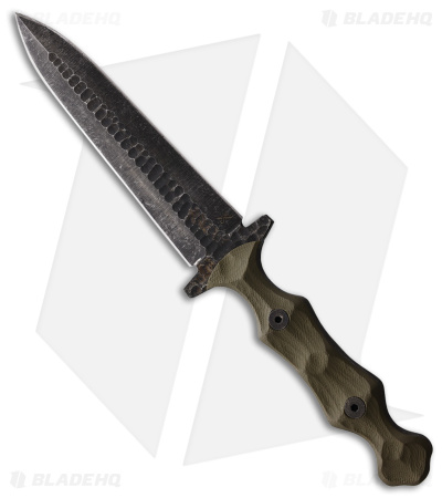 Stroup Knives Dagger Fixed Blade Knife D/E OD Green G-10 (5.25