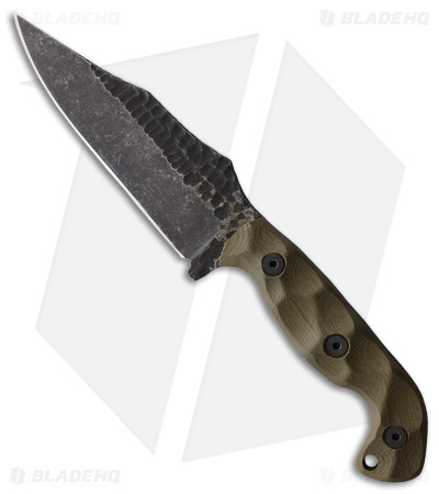 Stroup Knives TU1 Fixed Blade Knife OD Green G-10 (4.5" Acid Wash)
