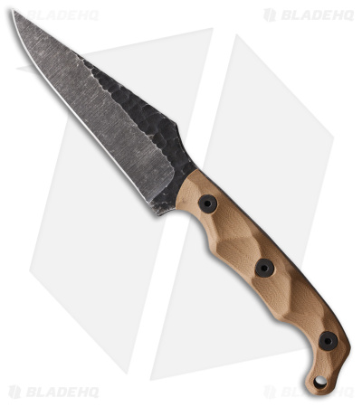 Stroup Knives TU2 Fixed Blade Knife Tan G-10 (4.5" Acid Wash)