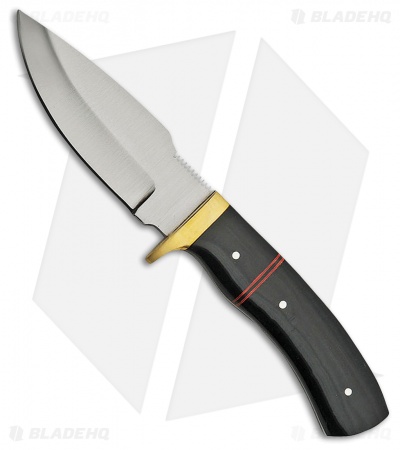 Tallen Buffalo Hunter Fixed Blade Knife Black Horn (4" Satin) PA3402