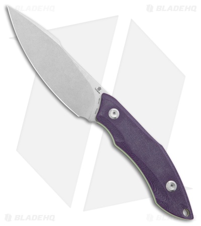 Tenable Knives Luccio Fixed Blade Knife Purple G-10 (3.8" Stonewash)