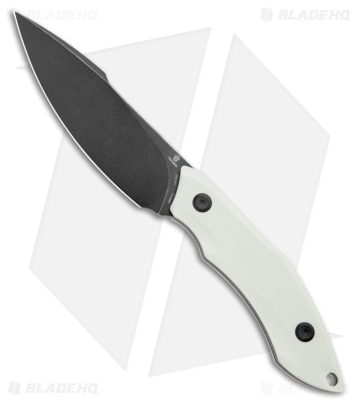 Tenable Knives Luccio Fixed Blade Knife White G-10 (3.8" Black SW)