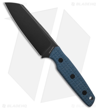 Vosteed Mink Fixed Blade Knife Blue Micarta (4" Black SW) D0104