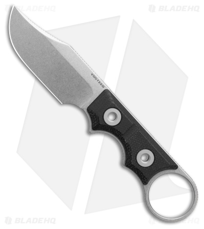 Vosteed Quokka-O Fixed Blade Knife Black Micarta (2.75" Stonewash)