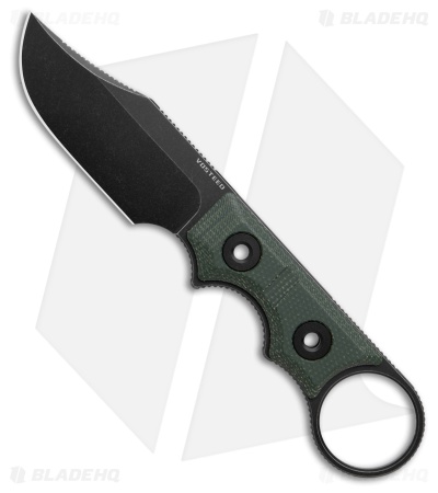 Vosteed Quokka-O Fixed Blade Knife Green Micarta (2.75" Black SW)