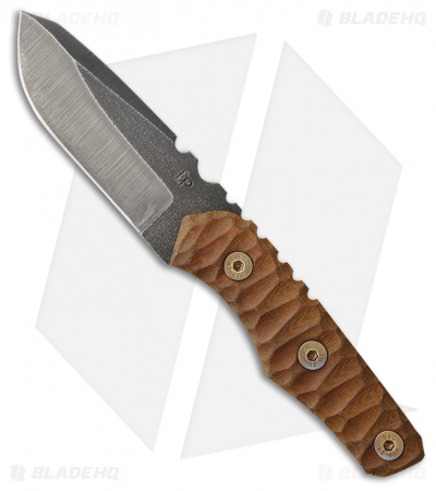 Wander Tactical Scrambler EDC Fixed Blade Knife Brown Micarta (3.5" Raw)