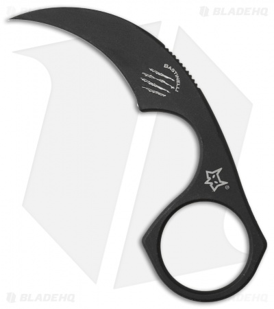 Bastinelli Diagnostic Karambit Fixed Blade Neck Knife Black (1.5" Black)