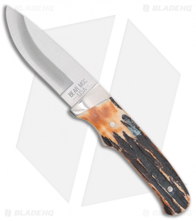 Pro Skinner Stag Bone Fixed Blade Knife (3.6" Satin)