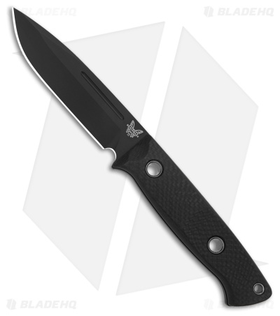 Benchmade Bushcrafter Fixed Blade Knife Black Carbon Fiber (4.4" Black) 163BK