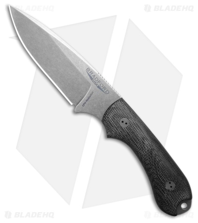 Bradford Knives Guardian 3 Fixed Blade Knife 3D Black Micarta (3.5" SW)