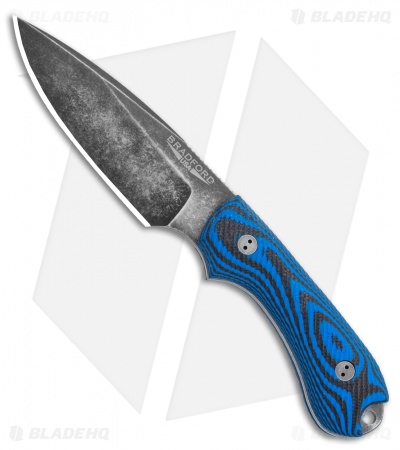 Bradford Knives Guardian3 Fixed Blade 3D Blk/Blue G-10 (False Edge/3V/Nimbus)