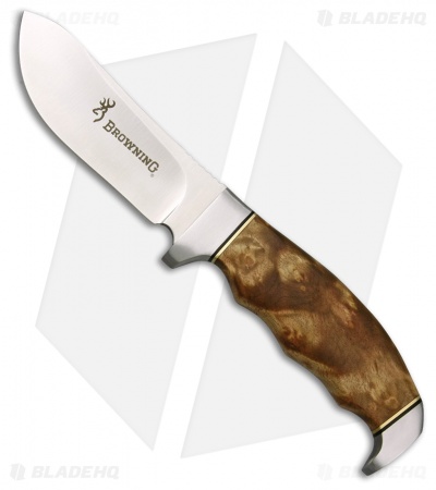 Browning Skinner Fixed Blade Brown Burl Wood (3.75