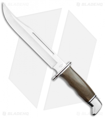 Buck 120 General Pro Bowie Knife Green Micarta (7.34