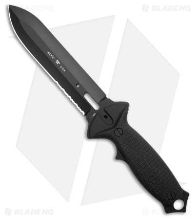 Buck Knives 084 Buckmaster 2.0 Fixed Blade Black G-10 (6.75" Black Serr) *DISC*