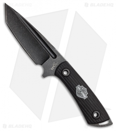 Tec-X FB-1 Harley-Davidson Tanto Fixed Blade Knife (4.25" Black Stonewash) 52164