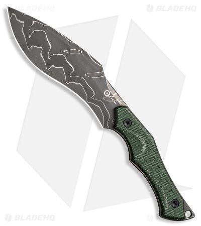 CIVIVI Vaquita II Fixed Blade Knife Green Micarta (3.2" Damascus) C047C-DS2