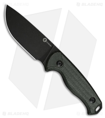 CIVIVI Timberbark Fixed Blade Knife Black G-10 (3.2" Black SW)