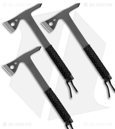 Cold Steel Throwing Axes Gray Stainless Steel w/ Black Paracord (3 Pack)