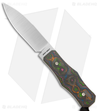Jack Wolf Knives Vampire FIXedc Fixed Blade Knife 80's Camo Carbon (3" Satin)