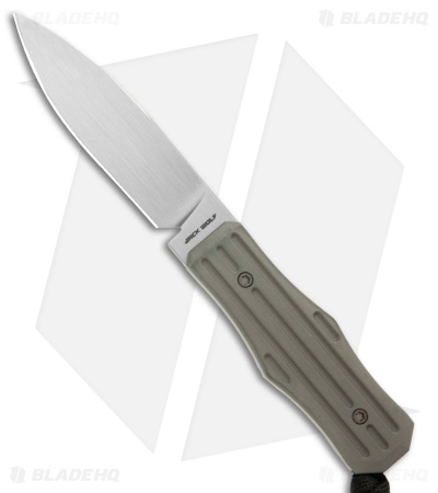 Jack Wolf Knives Vampire FIXedc Fixed Blade Knife Fluted Titanium (3" Satin)