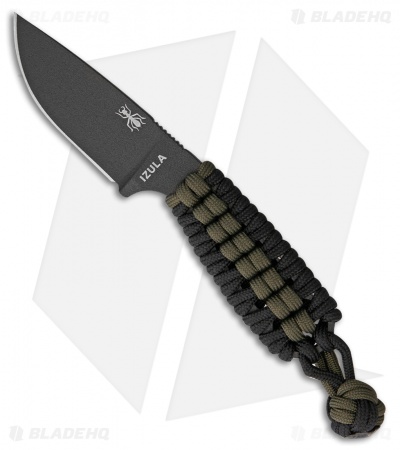 ESEE Knives Izula Black Survival  Neck Knife Black/OD Green Cord Wrapped Handle