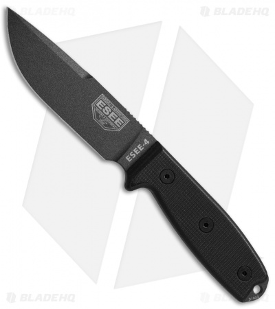 ESEE Knives ESEE-4P-CP-TG-B Clip Point Knife Black G-10 (4.5" Black)