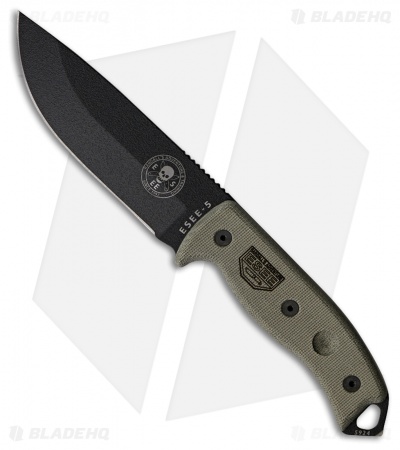 ESEE Knives ESEE-5P-KO-BK Fixed Blade Knife (5.25" Black) *No Sheathing*