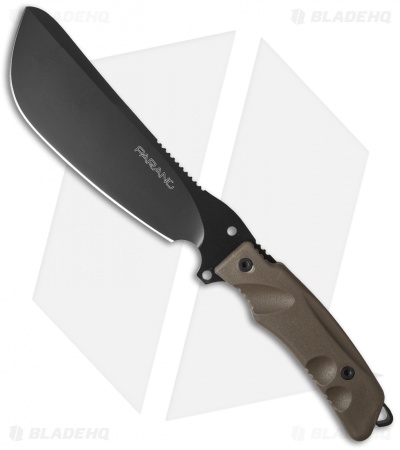 Fox Knives Parang Bushcraft Fixed Blade Knife Jungle Forprene (7" Black)