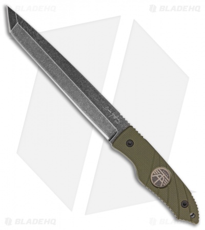 Hoffner Knives Beast Fixed Blade Knife OD Green G-10 (7" Black SW)