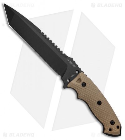 Hogue Knives EX-F01 Large Tanto Fixed Blade FDE G-10 (7" Black) 35108