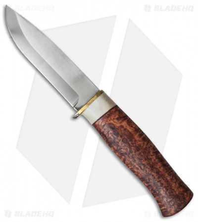 Karesuando Kniven Hunter 10 Fixed Blade Knife Curly Birch/Horn (3.875" Satin)