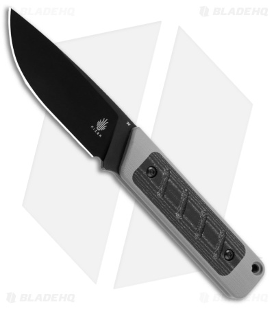 Kizer Smolt Fixed Blade Knife Black/Gray G-10 + Micarta (2.9" Black)