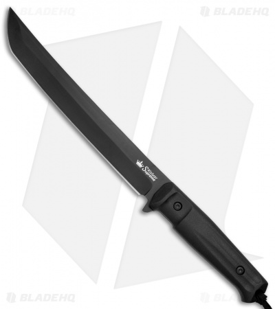 Kizlyar Supreme Knives Sensei AUS-8 Fixed Blade Knife Black Kraton (8.75