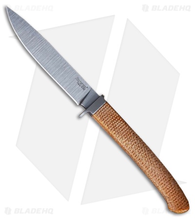 LionSteel AGO Fixed Blade Knife Natural Canvas Micarta (3.1" Satin)