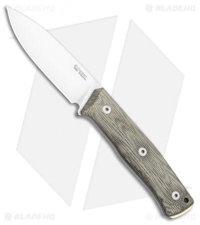 LionSteel B35 Fixed Blade Knife Green Micarta (3.5" Satin)