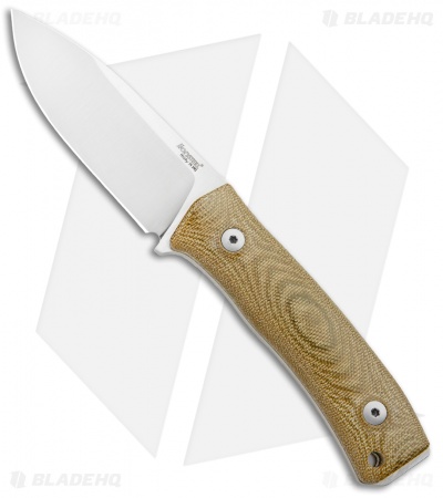 LionSteel M4 Fixed Blade Knife Green Micarta (3.75" Satin M390)