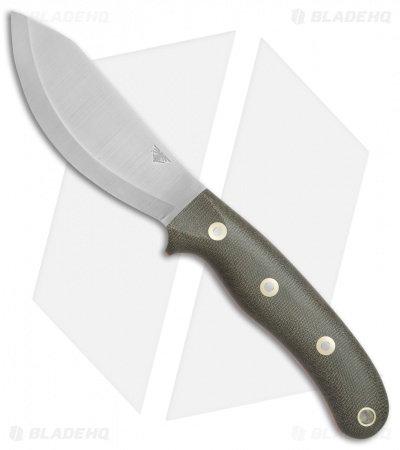 LT Wright JX2 Jessmuk  Knife Green Micarta w/ Orange Liners (4.5