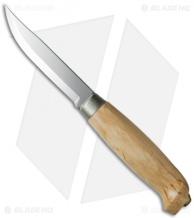 Marttiini Knives Lynx 131 Curly Birch Fixed Blade Knife (3.375" Mirror) 131010