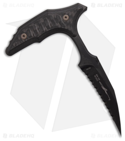 Microtech Bee S/E Wharncliffe SS Black Carbon Fiber (2.5" DLC Serr) 218-3DLCCFS