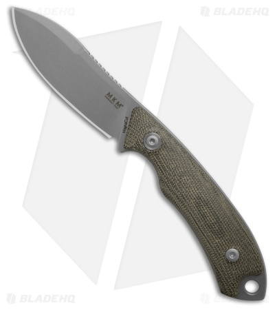 MKM Pocket Tango 1 MagnaCut Fixed Blade Knife Green Canvas Micarta (2.91" SW)