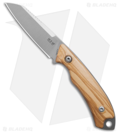 MKM Pocket Tango 2 MagnaCut Fixed Blade Knife Brown Olive Wood (2.91" Satin)
