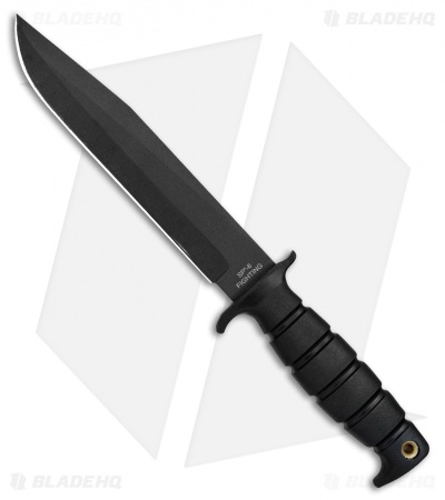 Ontario SPEC PLUS SP6 Fighter Knife Fixed Blade w/ Nylon Sheath (8" Black) 8682