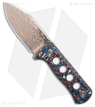 QSP Canary Neck Knife Fixed Blade Red/White/Blue CF (2.5