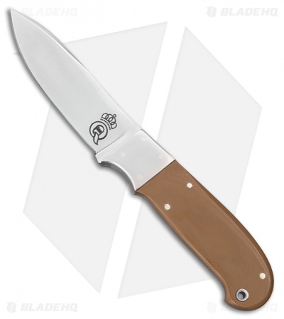 Queen Cutlery Joe Kious Hunter Fixed Blade Knife Brown (3.625" Satin) 01422