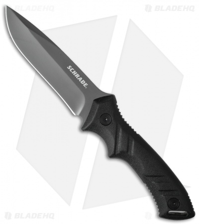 Schrade SCHF31 Drop Point Fixed Blade Knife Black TPE (4.5" Gray)